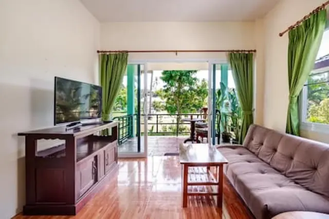 From the living room straight onto the front balcony, Green Heaven Bungalows, Ang Thong, Koh Samui